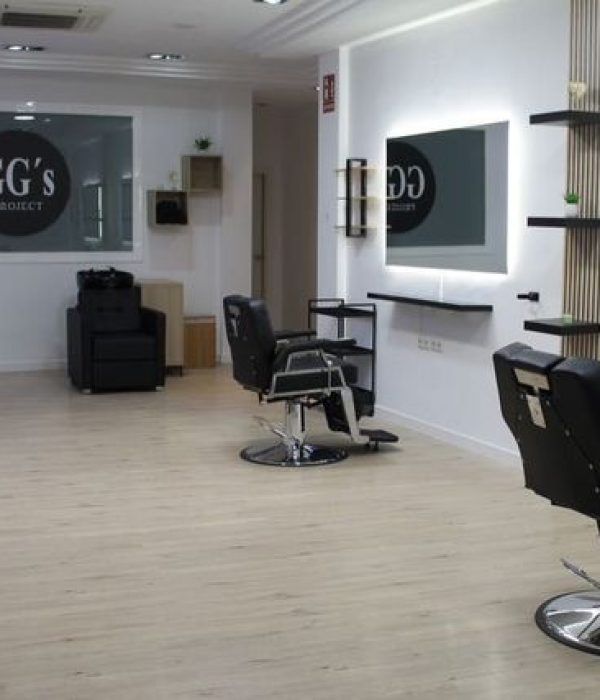 SALÓN DE BARBERÍA CON DOS SILLONES Y MESAS